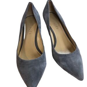 Talbots Gray Suede Pointed-Toe Flats